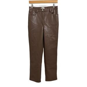 Wilfred The Melina Pant High-waisted Vegan brown Leather‎ pants size 6 $148